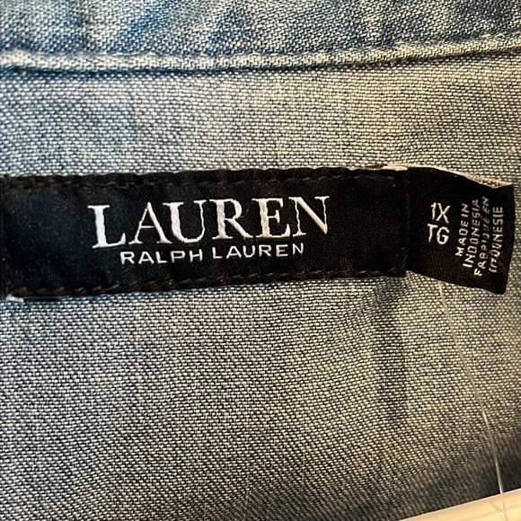 Lauren by Ralph Lauren Women’s Sz 1X Button-Up Western Style Long Sleeved Shirt - Picture 4 of 16